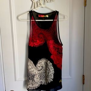 Desigual sheer embroidered tunic